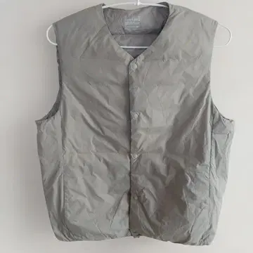 무인양품 실버 그레이 노카라 다운 베스트 L 사이즈