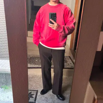 선 페이드 USA제 BVD 맨투맨 빨간색 레드