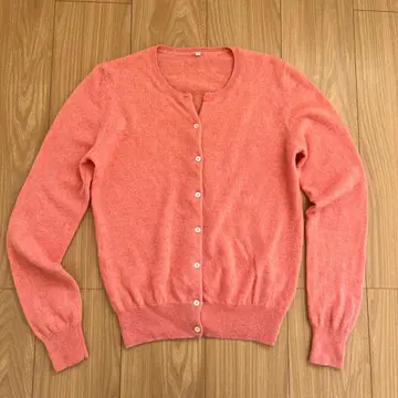 무인양품 캐시미어 100% 핑크 가디건 M 사이즈