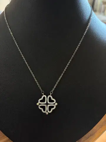3WAY 클로버 목걸이 실버
