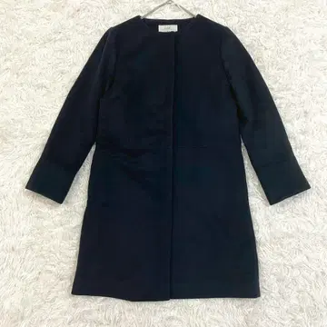 젤랄 Zelal 롱 코트 캐시미어 100% 네이비 M 노카라