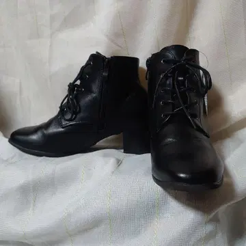 fuwaraku 블랙 레이스업 부츠 23.5cm 3E