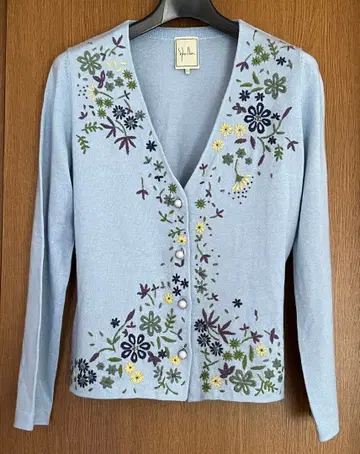 시빌라 자수 얇은 소재 가디건 42 L 사이즈