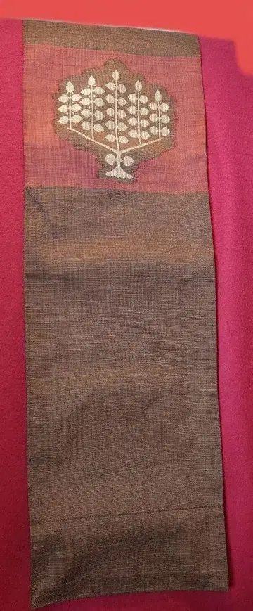 나고야 오비 나뭇잎 무늬 브라운 계열