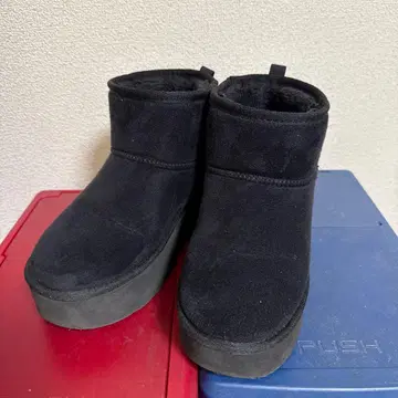 통굽 블랙 어그 부츠