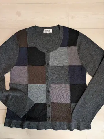 소니아 리키엘 그레이 계열 패치워크 긴팔 가디건 사이즈 44