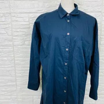 루니 셔츠 원피스 M 롱 기장 루즈핏 [ 2651-39 ]