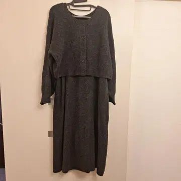 다크 그레이 니트 원피스 긴팔