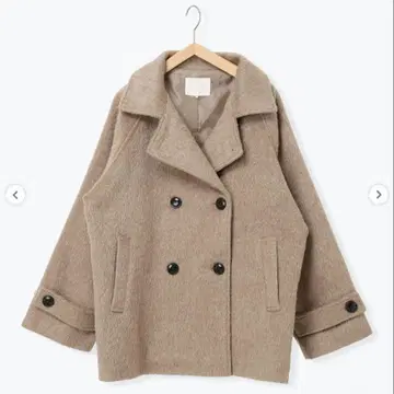 ehka sopo 샤기 더블 코트 베이지