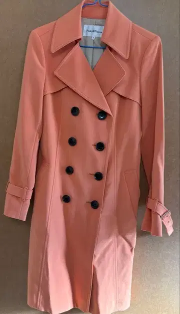 Pinky&Dianne 오렌지 더블 브레스트 트렌치코트 38M 사이즈