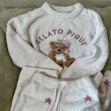 새상품급 GELATO PIQUE 테디베어 룸웨어 세트 긴팔 롱 바지