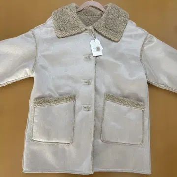 wcloset 무스탕 코트 베이지 프리 사이즈