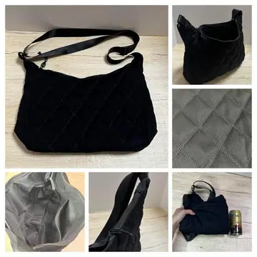 블랙 나일론 숄더백 A4 대응