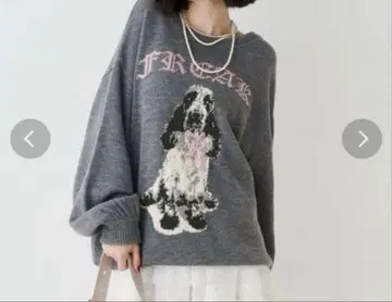 jouetie DOG 자카드 루즈 니트