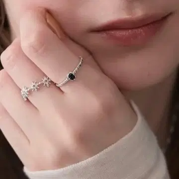 노제스 실버 반지 자수정 금 11호 2개 세트