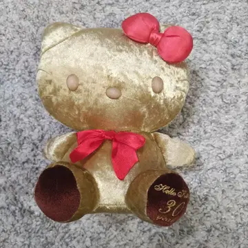 30주년 기념 헬로키티 골드 봉제 인형 하자품 정크 레어템 희귀품