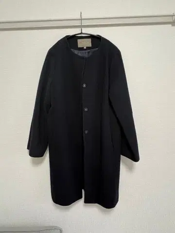 네이비 롱 코트 38