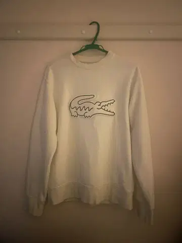Lacoste 화이트 맨투맨 L 사이즈