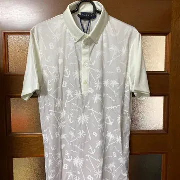 무타 피케 셔츠 야자수와 닻 패턴