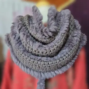 꿈 이야기 (주암) 그레이 퍼 케이프 코트 세련되고 따뜻한