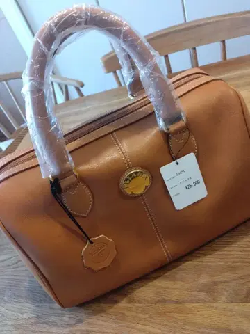 [ 미사용 새상품 ] 브라운 가죽 보스턴 백 천연 가죽