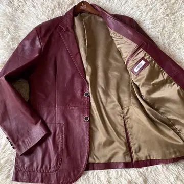 [ 새상품급 ] 테이진 남성용 샵 가죽 테일러드 자켓 보르도 2XL