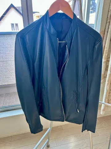 [ 다케오 키쿠치(T. Kikuchi) ] 다크 블루 가죽풍 자켓