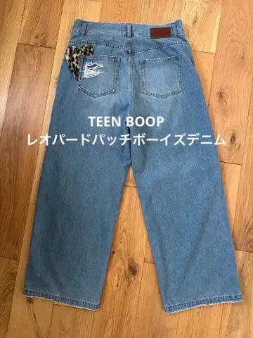 TEEN BOOP 레오파드 패치 보이즈 데님 M