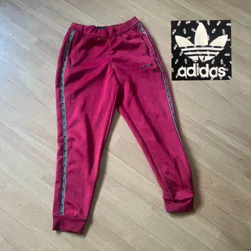 아디다스 사이드 라인 저지 팬츠 빨간색 조거 팬츠