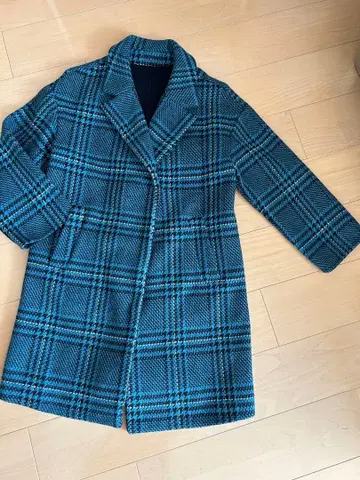 BEAMS LIGHTS 체스터 코트 블루 계열 체크