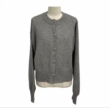 택 포함 미사용 새상품 리본 모티브 가디건 조우네코짱네루 구매 그레이