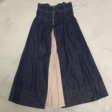 [ Claopanic ] 데님 하이웨스트 롱 스커트 ( F )