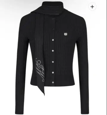 andwang AND 로고 타이 가디건 블랙