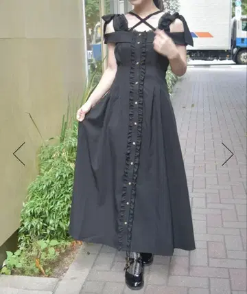 [ axes ] 2회 착용만! 숄더 리본 원피스