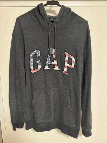 GAP 미국 국기 디자인 후드티 그레이