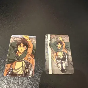 진격의 거인 엘렌 룸키 비주얼 카드 가라오케의 철인 카라테츠 콜라보