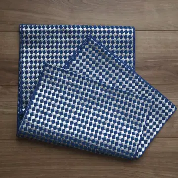 tsubakian 2021SS 기하학 헤코 오비 블루 x 실버