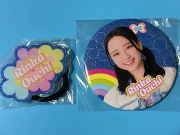 HKT48 오오우치 리카 캔뱃지+멀티 밴드 미개봉