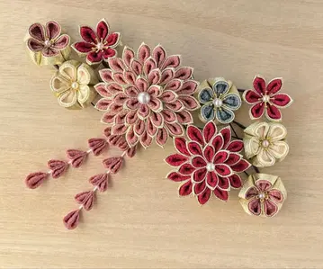 꽃 모티브 머리 장식 일본 정통 의상 소품