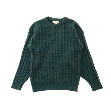 90s 아일랜드제 L.L.BEAN 다크 그린 케이블 니트 스웨터