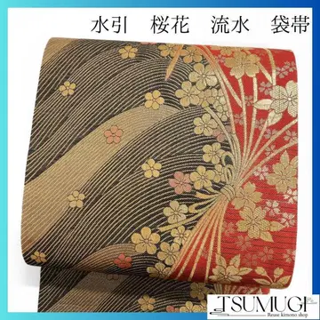 노시 유선 벚꽃 무늬 후쿠로 오비 후리소데 오비 기모노 113a p