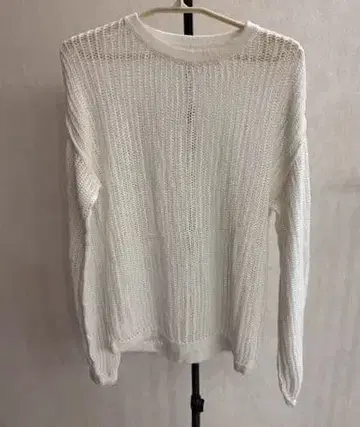 시스루 니트 화이트 긴팔