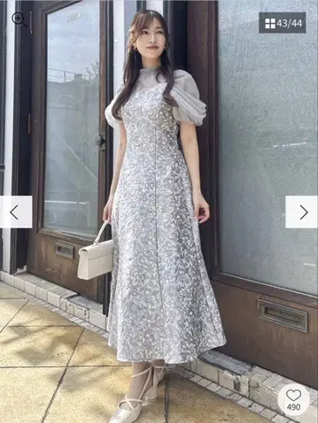 시어 베일 자카드 원피스