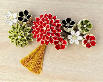 꽃 모티브 헤어 액세서리 일본 의류용