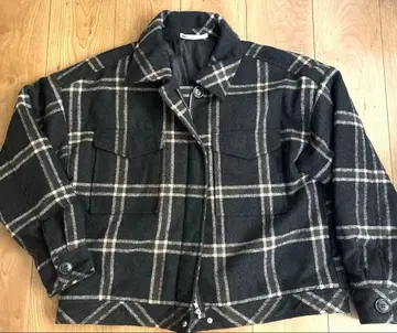ikka 체크 무늬 자켓 L 사이즈 블랙 계열