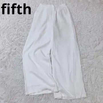 피프스 캐주얼 팬츠 와이드 슬림 레그 실루엣 마 혼방 S 화이트