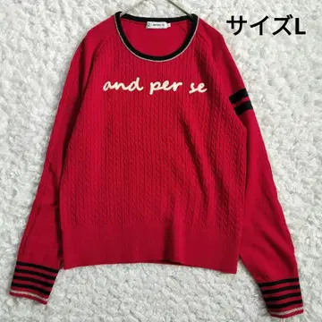 and per se 앤퍼시 긴팔 니트 스웨터 골프웨어 L 빨간색