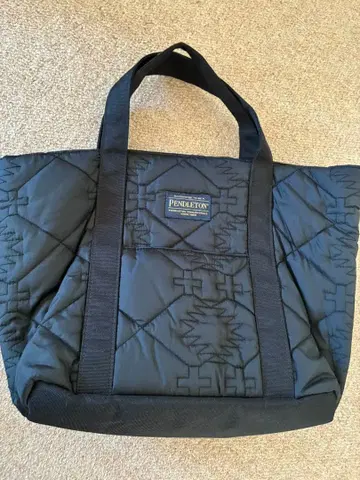 Pendleton 퀼팅 토트백 블랙