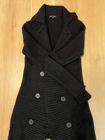 로트레아몽 블랙 리브 롱 가디건