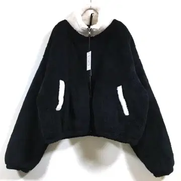 새상품 샤기 플리스 숏 기장 와이드 블루종 남성용 블랙 XL